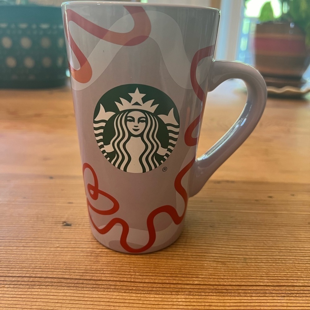 2-Starbucks 2023 Purple Lilac Red Ribbon
6" Coffee Latte Mugs Cup 16 oz